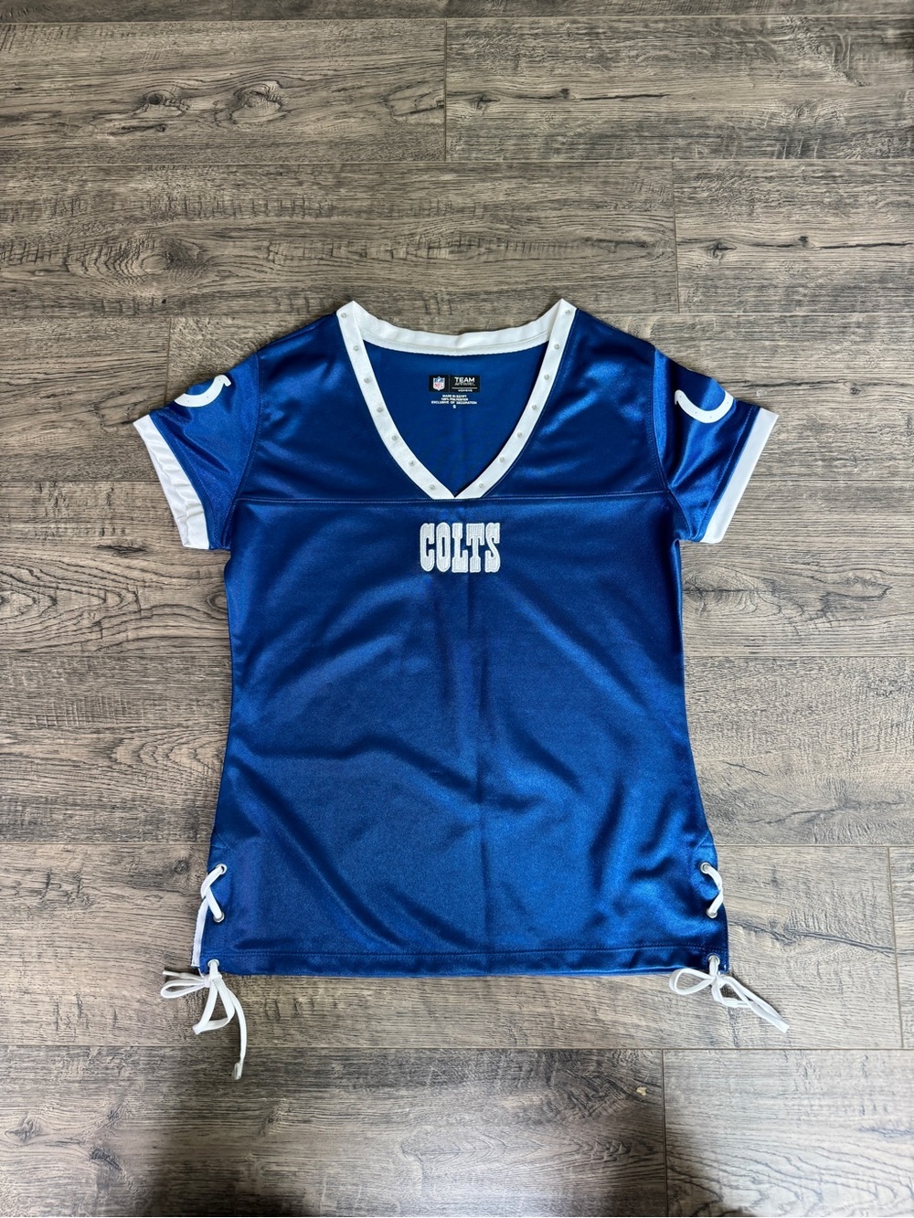 NFL Colts Women’s Blue and White Jersey Top